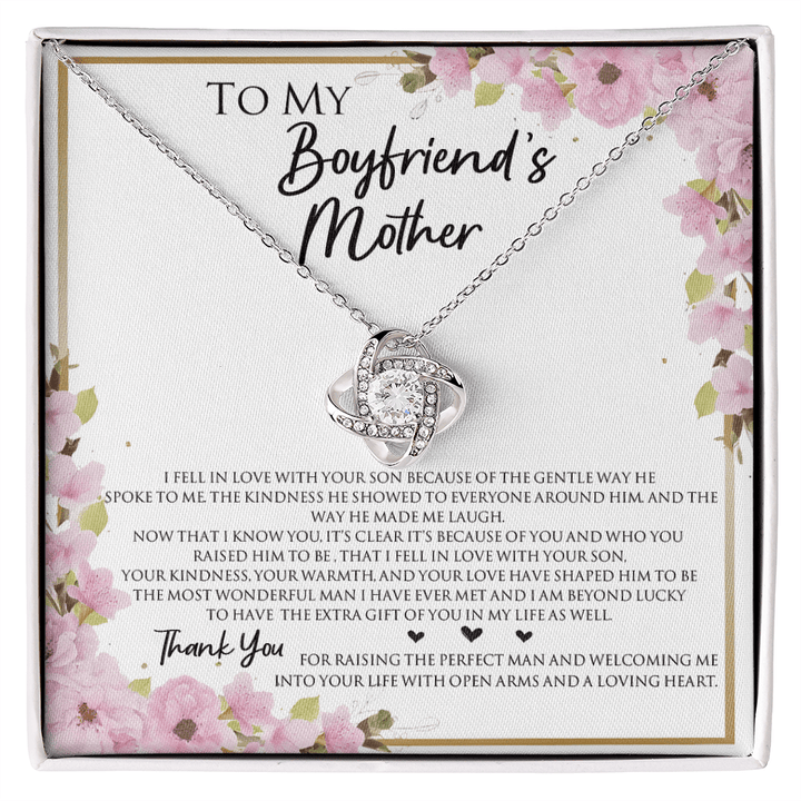 To My Boyfriend's Mother - Love Knot Necklace - "Thank You" Gift for His Mom - The Love Sparkle