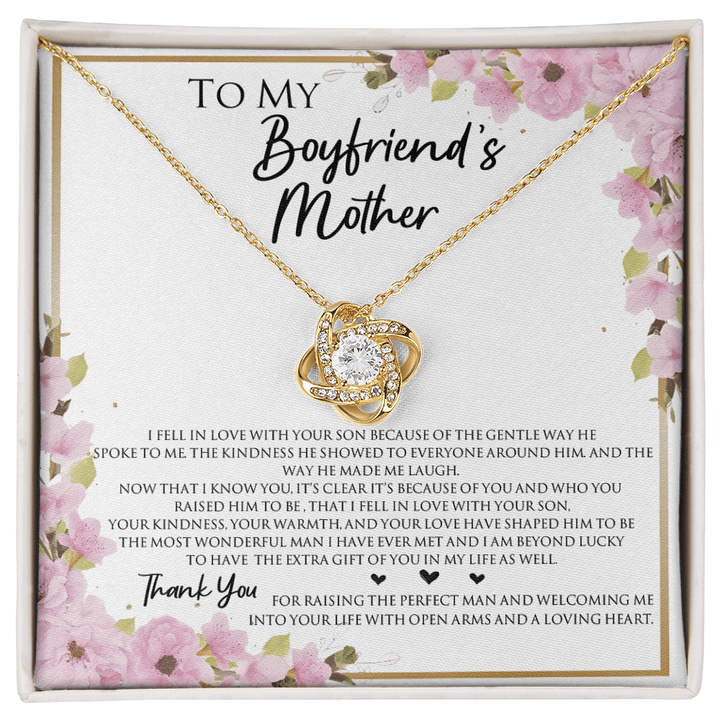 To My Boyfriend's Mother - Love Knot Necklace - "Thank You" Gift for His Mom - The Love Sparkle