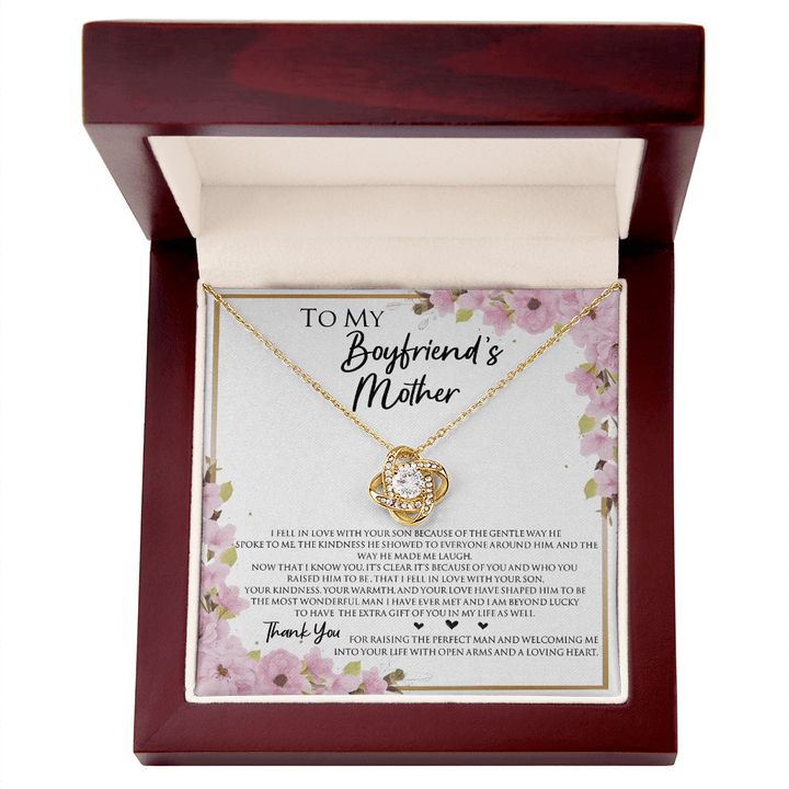 To My Boyfriend's Mother - Love Knot Necklace - "Thank You" Gift for His Mom - The Love Sparkle