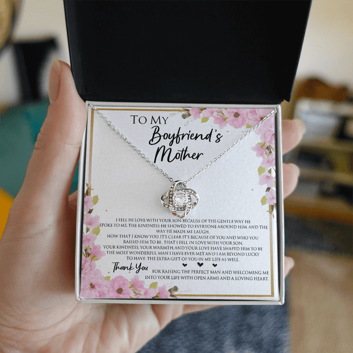 To My Boyfriend's Mother - Love Knot Necklace - "Thank You" Gift for His Mom - The Love Sparkle
