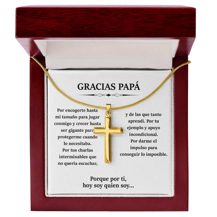 To My Dad - Artisan Cross Necklace with Snake Chain - Thank You, Dad - The Love Sparkle