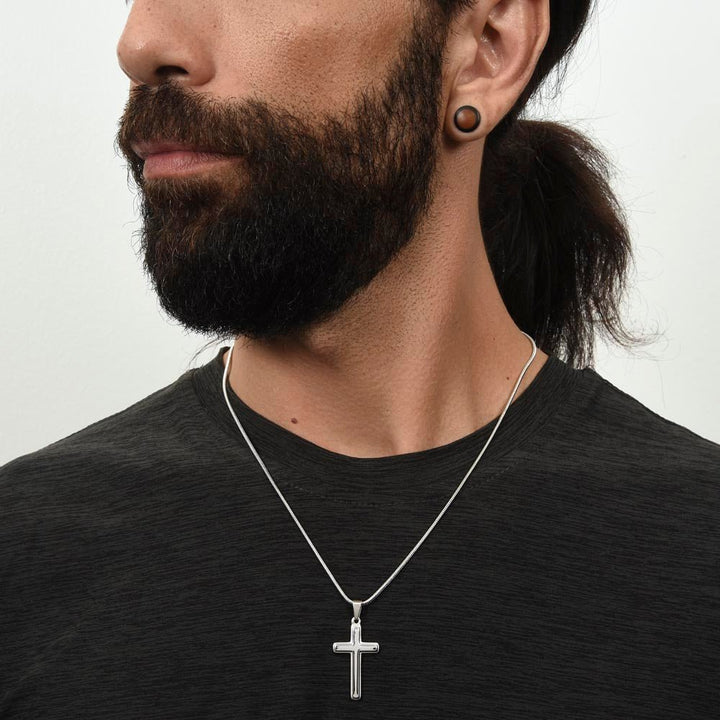 To My Dad - Artisan Cross Necklace with Snake Chain - Thank You, Dad - The Love Sparkle