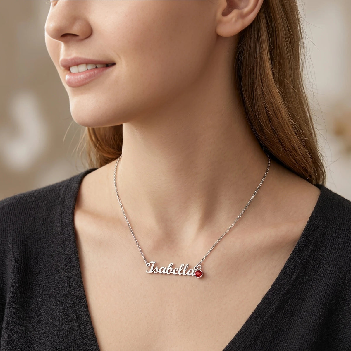 "To My Daughter, Forever My Little Girl" Custom Name Necklace with Birthstone – Meaningful Gift from Dad - The Love Sparkle