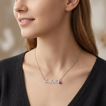 "To My Daughter, Forever My Little Girl" Custom Name Necklace with Birthstone – Meaningful Gift from Dad - The Love Sparkle