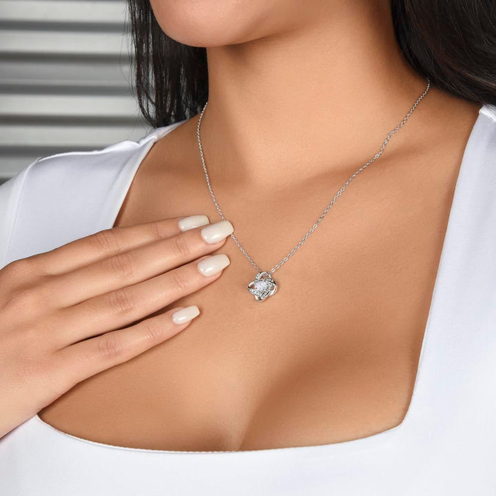 To My Daughter - in - Law - "Daughter - in - Heart" Love Knot Necklace - The Love Sparkle