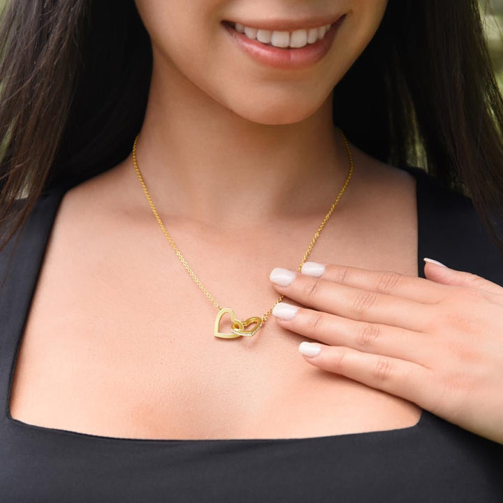 To My Daughter - Interlocking Heart Necklace - A Note on Strength - The Love Sparkle