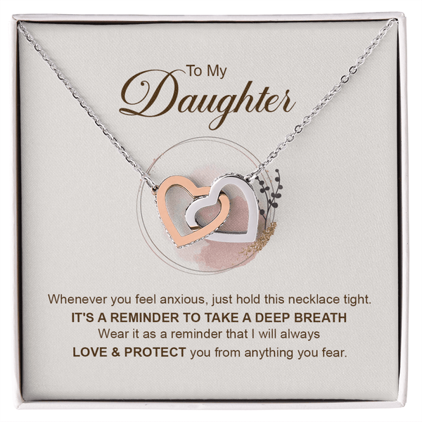 To My Daughter - Interlocking Heart Necklace - Always Loved & Protected - The Love Sparkle
