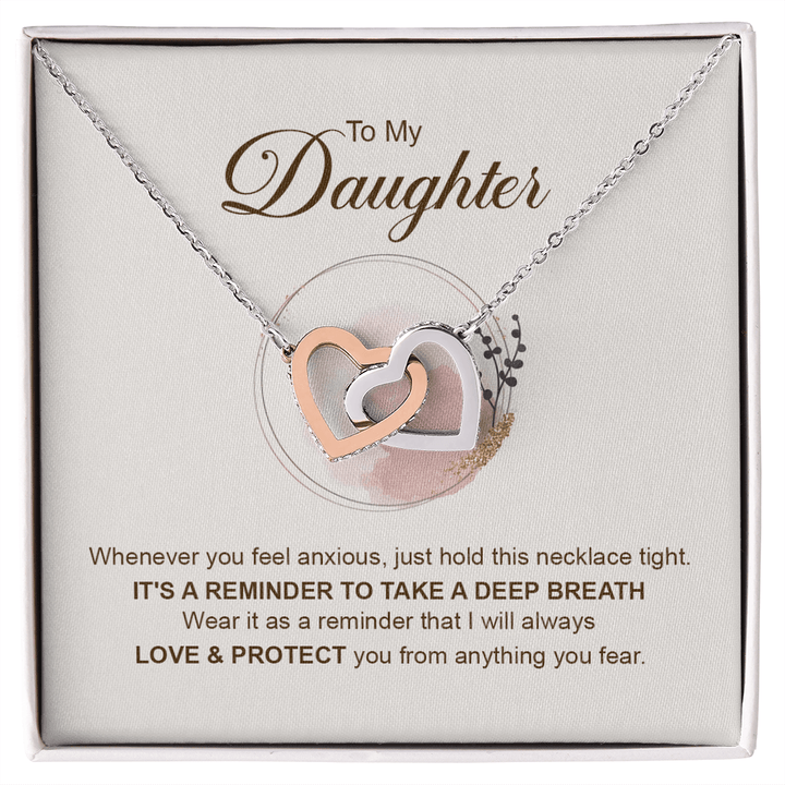 To My Daughter - Interlocking Heart Necklace - Always Loved & Protected - The Love Sparkle