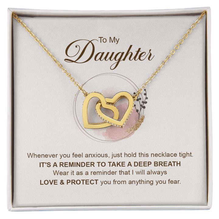To My Daughter - Interlocking Heart Necklace - Always Loved & Protected - The Love Sparkle