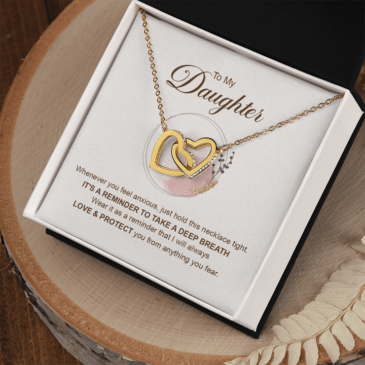 To My Daughter - Interlocking Heart Necklace - Always Loved & Protected - The Love Sparkle