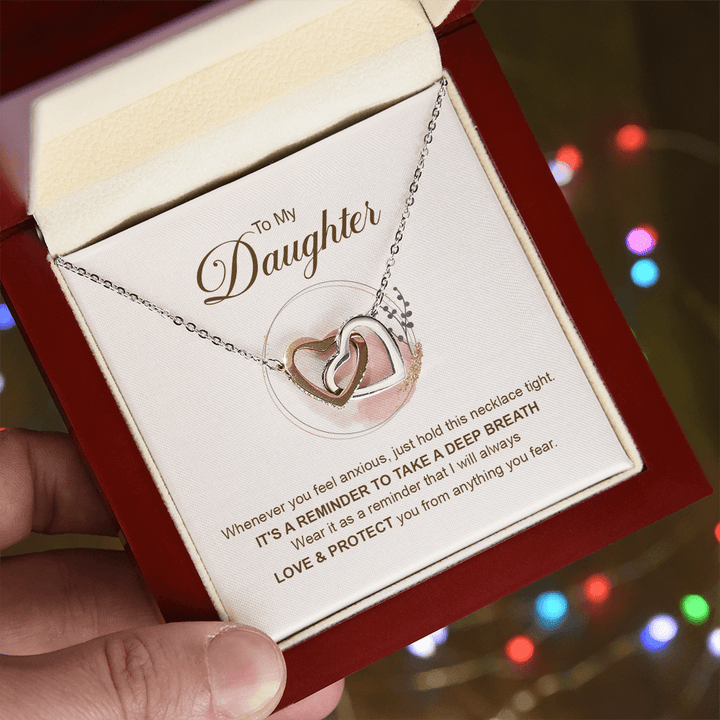 To My Daughter - Interlocking Heart Necklace - Always Loved & Protected - The Love Sparkle