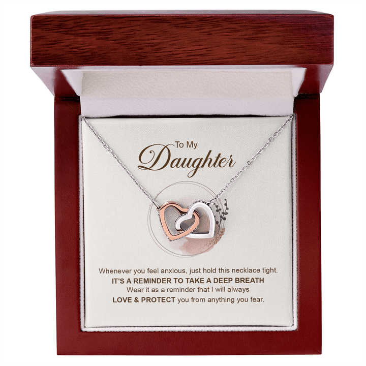 To My Daughter - Interlocking Heart Necklace - Always Loved & Protected - The Love Sparkle