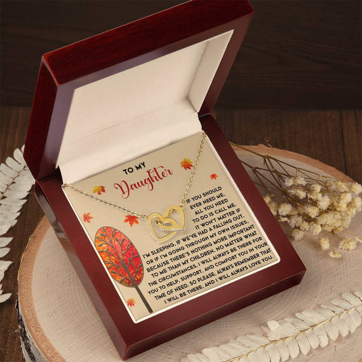 To My Daughter - Interlocking Heart Necklace - Always There - The Love Sparkle