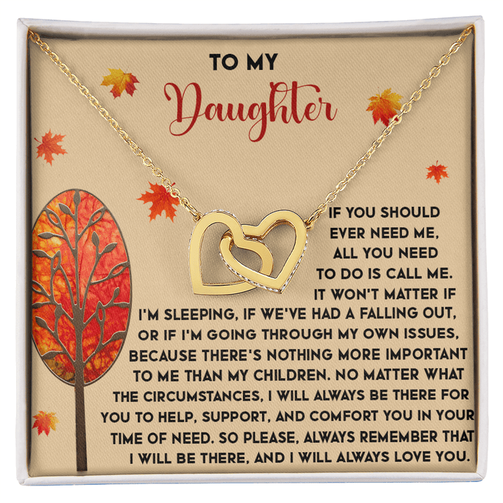 To My Daughter - Interlocking Heart Necklace - Always There - The Love Sparkle