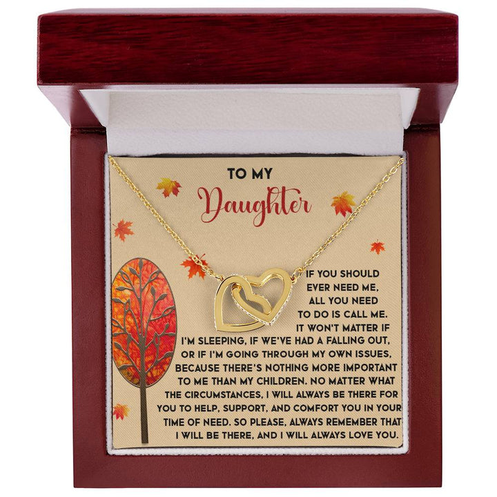 To My Daughter - Interlocking Heart Necklace - Always There - The Love Sparkle