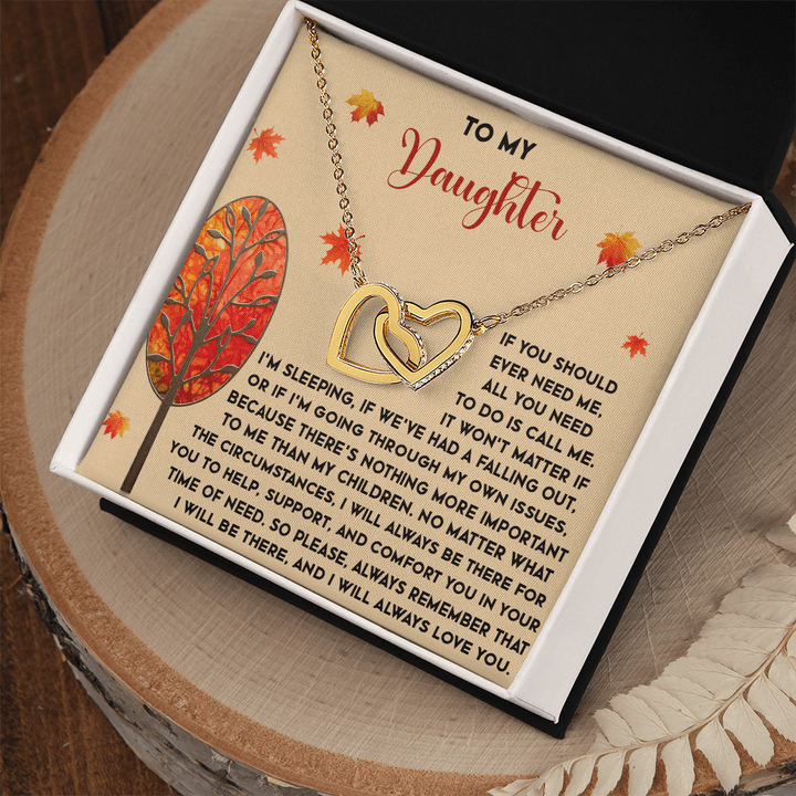 To My Daughter - Interlocking Heart Necklace - Always There - The Love Sparkle