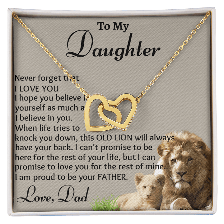 To My Daughter - Interlocking Heart Necklace - "Believe In Yourself" - The Love Sparkle