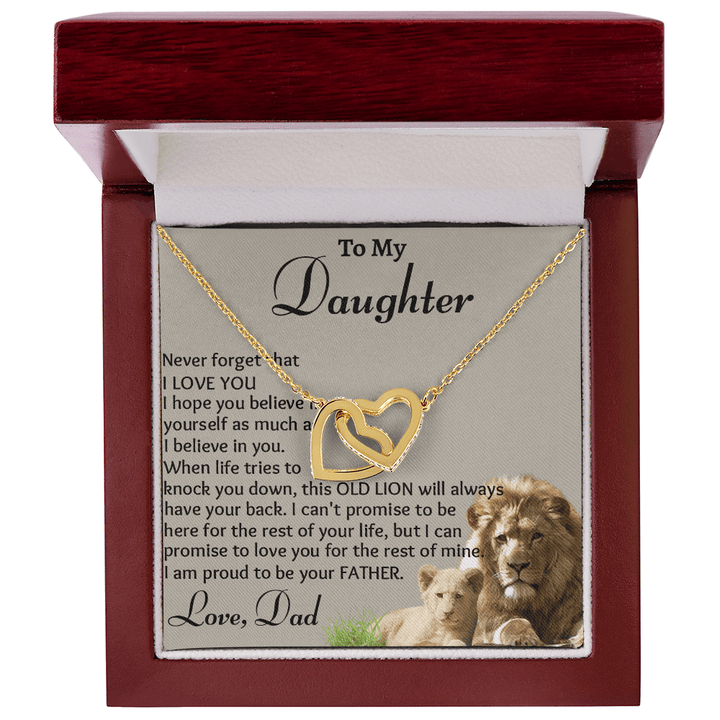 To My Daughter - Interlocking Heart Necklace - "Believe In Yourself" - The Love Sparkle