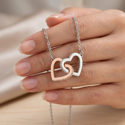 "To My Daughter" Interlocking Hearts Necklace – Meaningful Gift from Dad for Birthday, Graduation & Any Occasion - The Love Sparkle