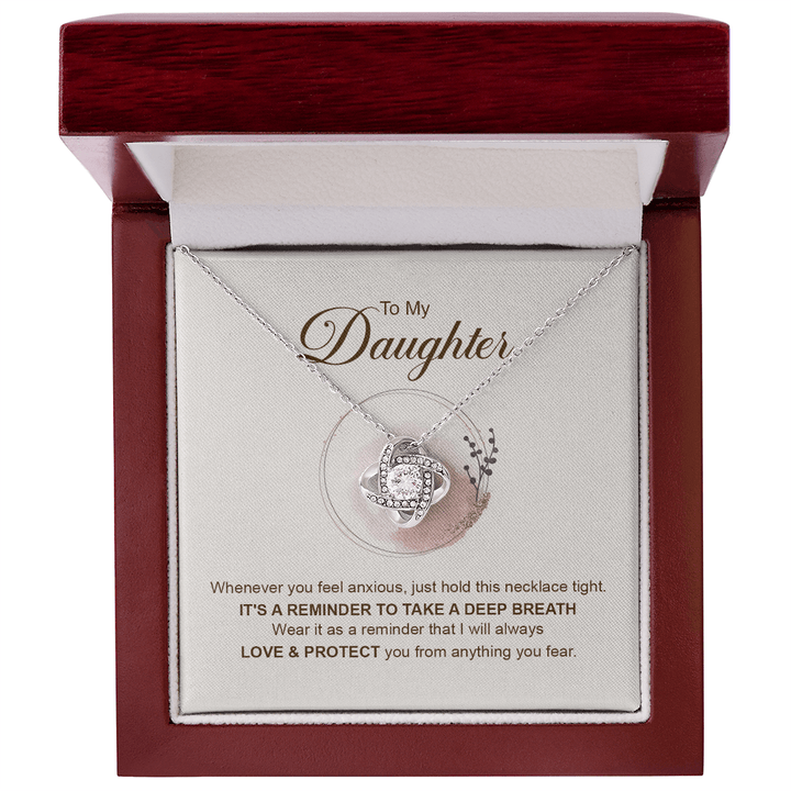 To My Daughter - Love Knot Necklace - Always Loved & Protected - The Love Sparkle