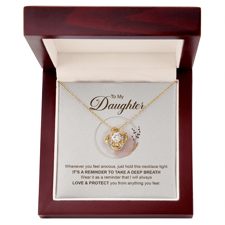 To My Daughter - Love Knot Necklace - Always Loved & Protected - The Love Sparkle
