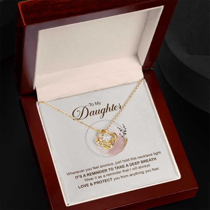 To My Daughter - Love Knot Necklace - Always Loved & Protected - The Love Sparkle