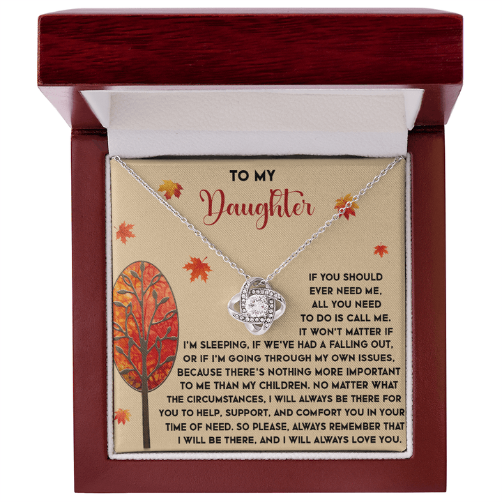 To My Daughter - Love Knot Necklace - Always There - The Love Sparkle