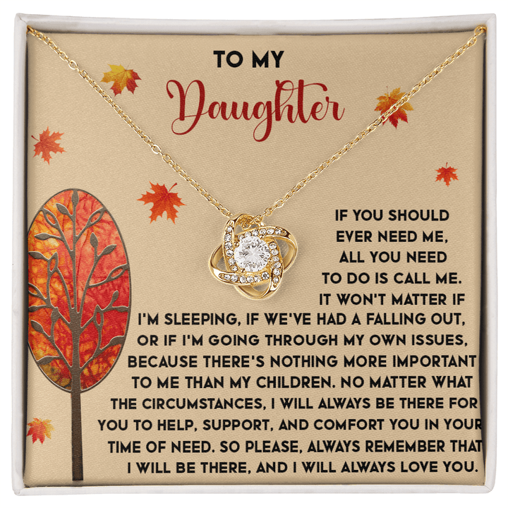 To My Daughter - Love Knot Necklace - Always There - The Love Sparkle