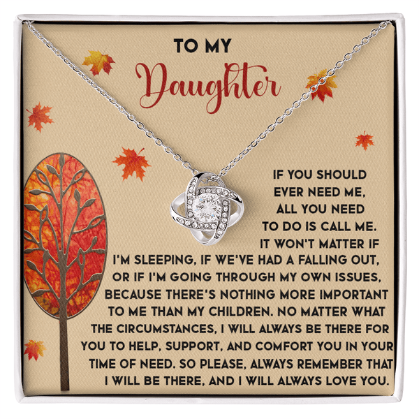 To My Daughter - Love Knot Necklace - Always There - The Love Sparkle