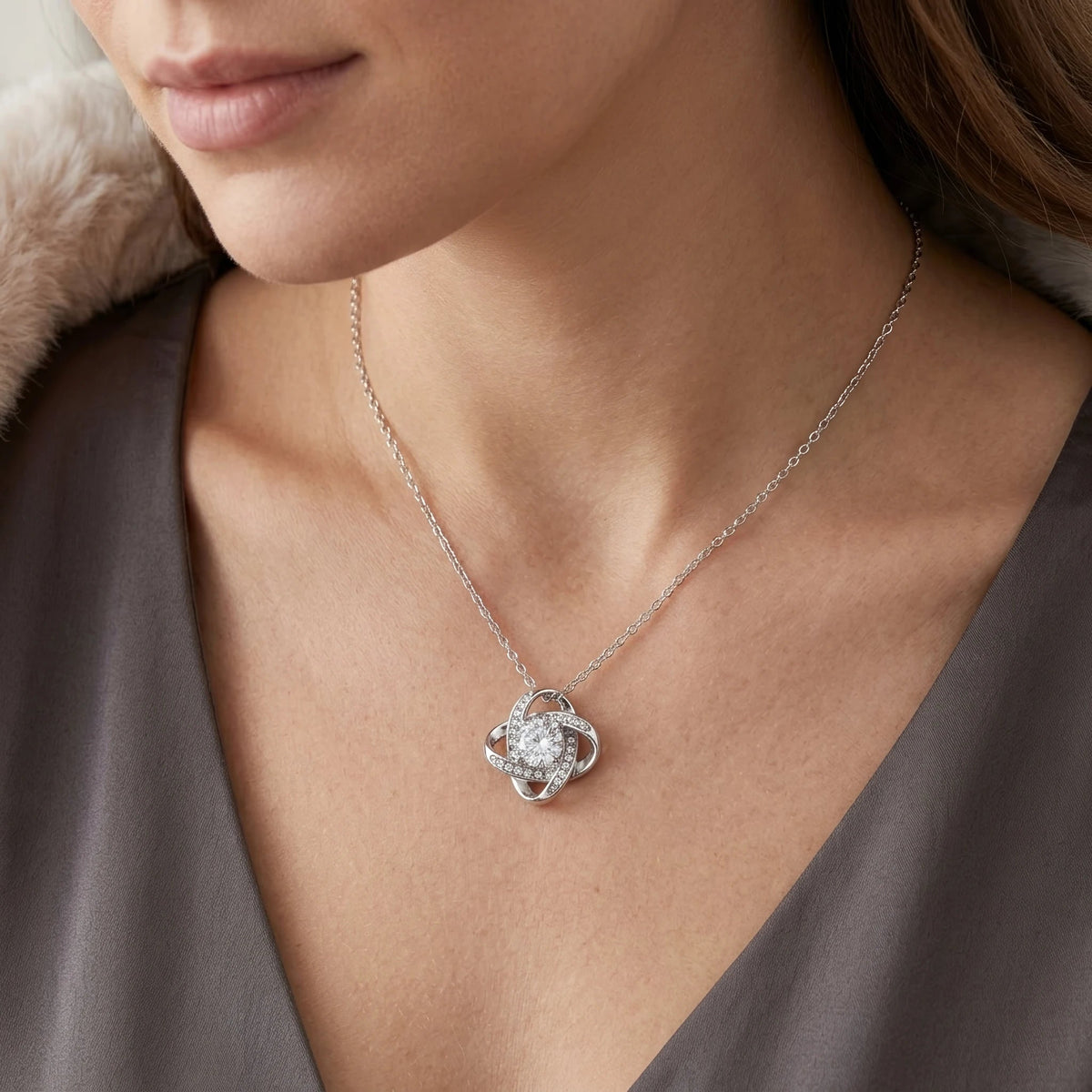 "To My Daughter On Your Wedding Day" Love Knot Necklace – Meaningful Gift from Dad to Bride - The Love Sparkle