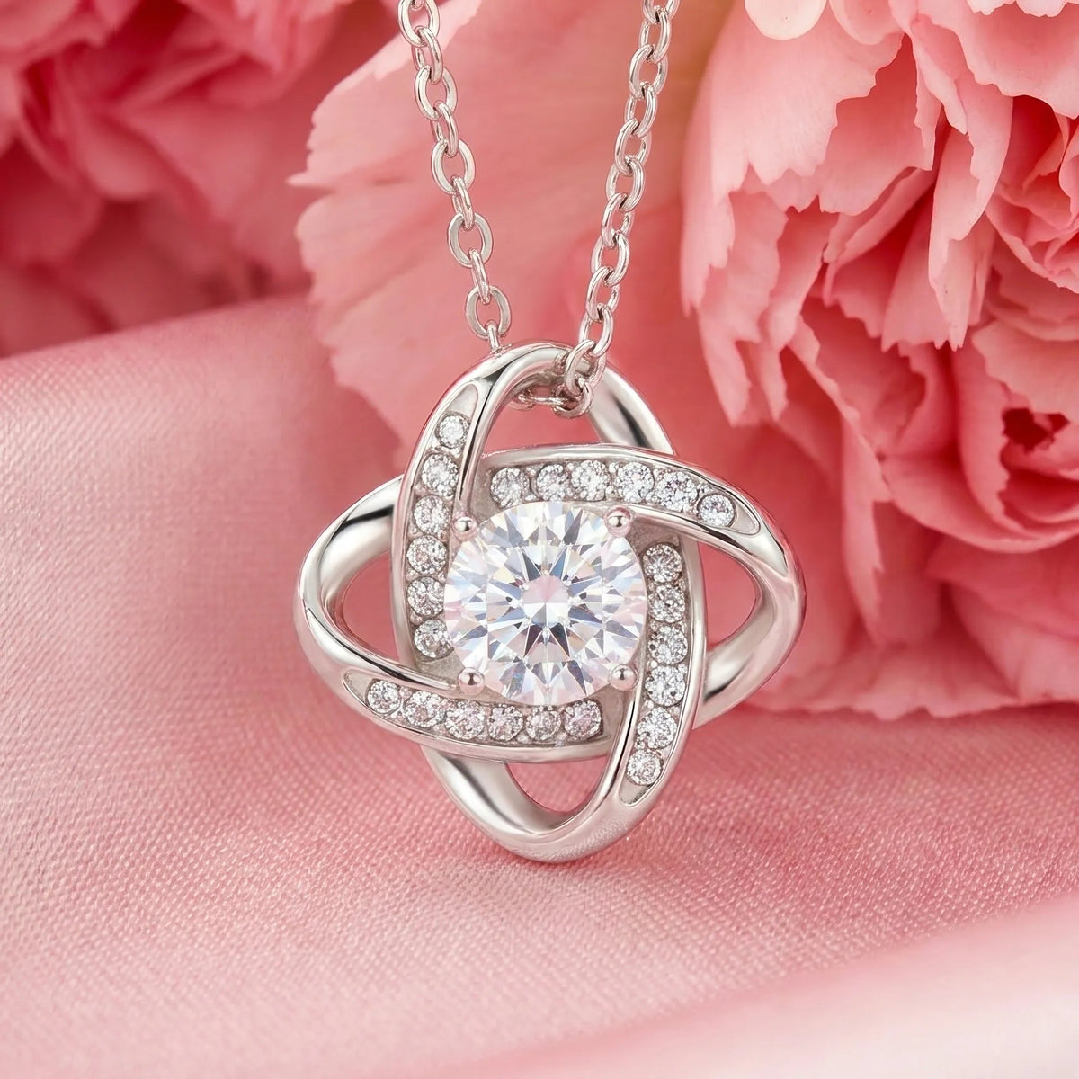 "To My Daughter On Your Wedding Day" Love Knot Necklace – Meaningful Gift from Dad to Bride - The Love Sparkle
