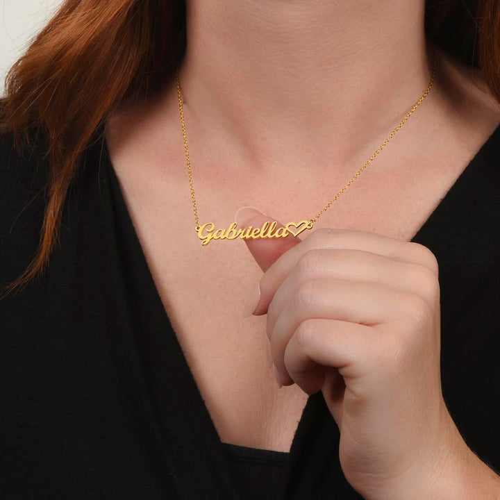 To My Daughter - Personalized Heart Name Necklace from Dad - The Love Sparkle
