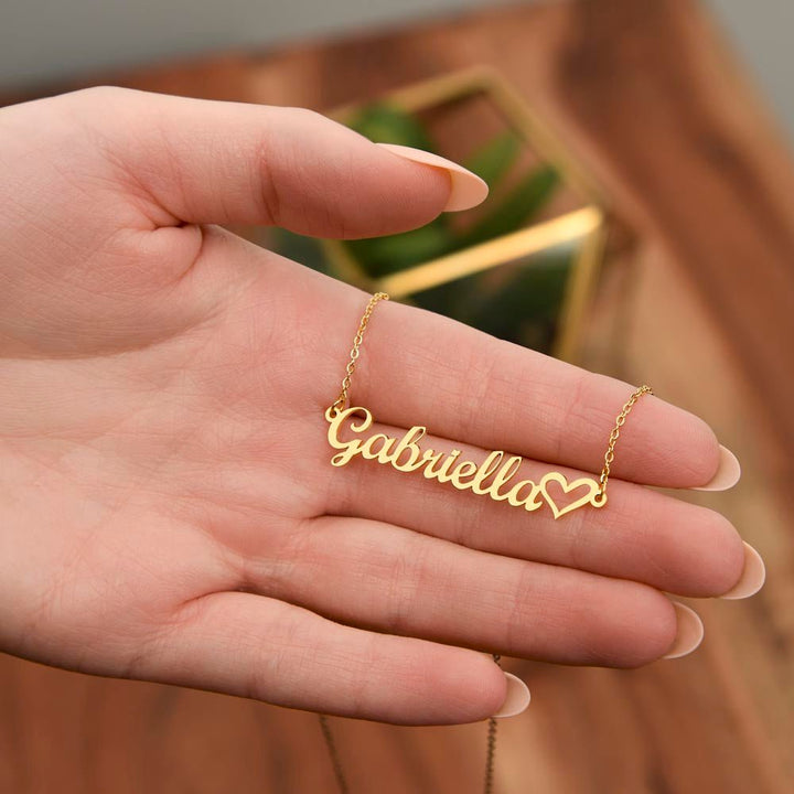 To My Daughter - Personalized Heart Name Necklace from Dad - The Love Sparkle