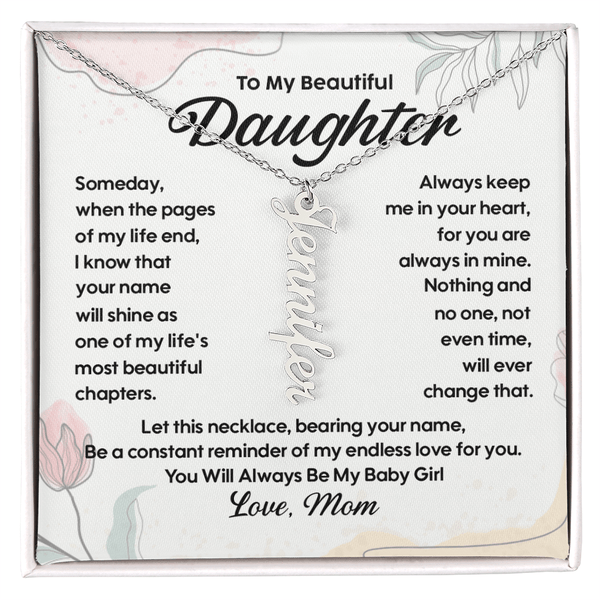 To My Daughter - Personalized Vertical Name Necklace from Mom - The Love Sparkle