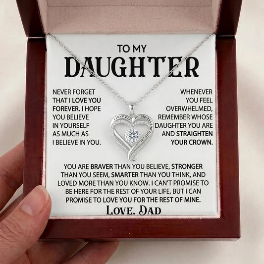 To My Daughter - "Straighten Your Crown" Love You Always Necklace From Dad - The Love Sparkle