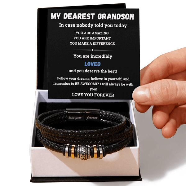 To My Dearest Grandson - Love You Forever Bracelet - always believe in himself. - The Love Sparkle