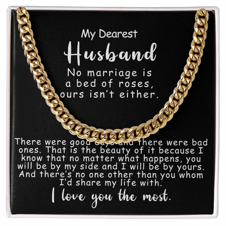 To My Dearest Husband - Cuban Link Chain - I Love You The Most - The Love Sparkle