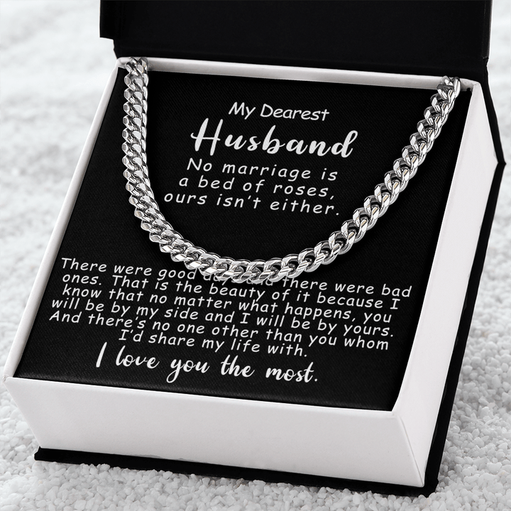 To My Dearest Husband - Cuban Link Chain - I Love You The Most - The Love Sparkle