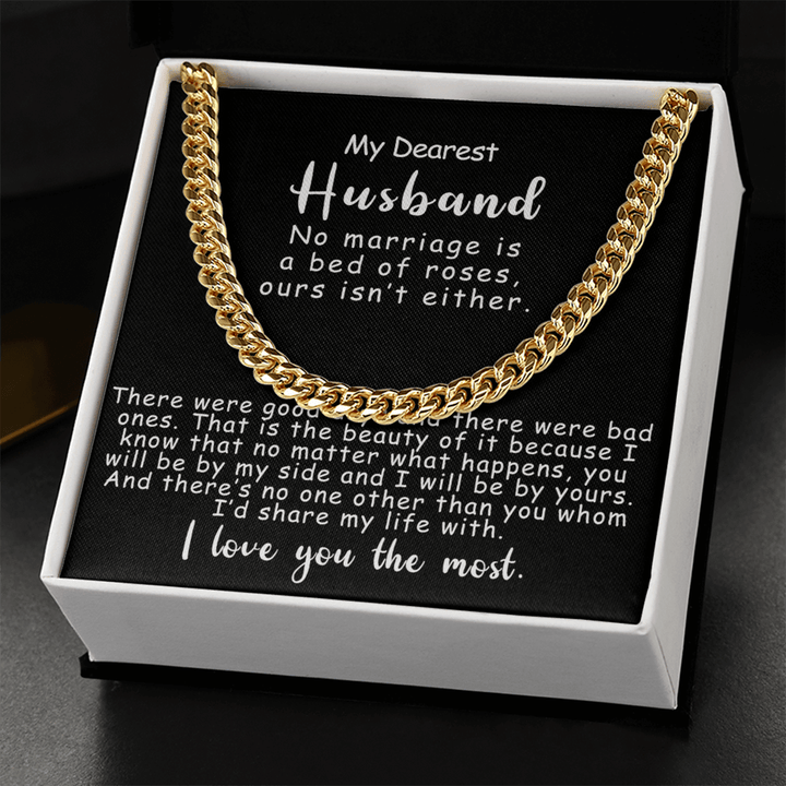 To My Dearest Husband - Cuban Link Chain - I Love You The Most - The Love Sparkle