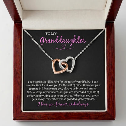 "To My Granddaughter" Interlocking Hearts Necklace – Brave, Strong & Loved Forever and Always - The Love Sparkle