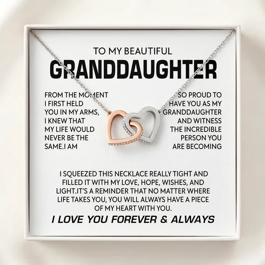 "To My Granddaughter" Interlocking Hearts Necklace – I Love You Forever & Always - The Love Sparkle