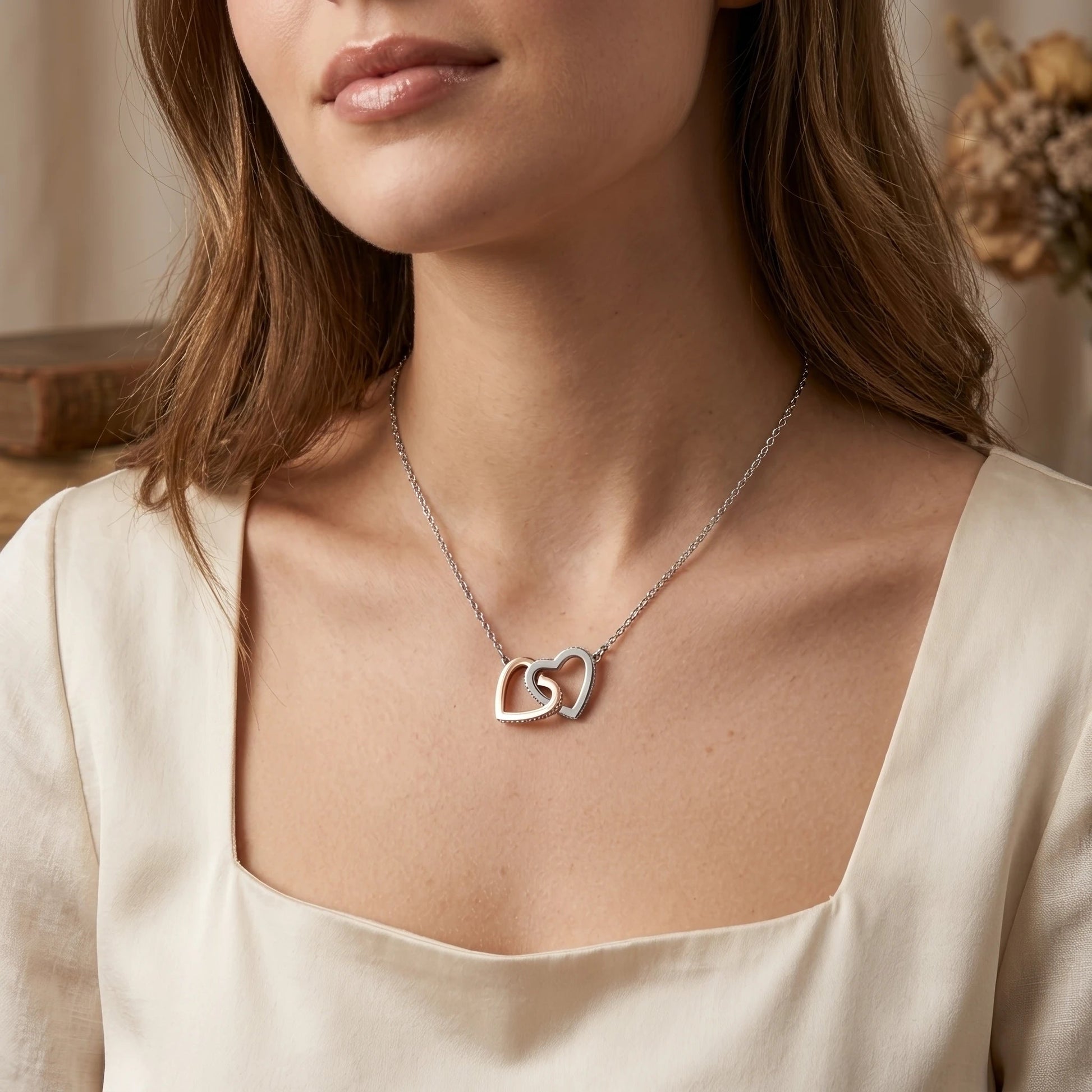 "To My Granddaughter" Interlocking Hearts Necklace – I Love You Forever & Always - The Love Sparkle