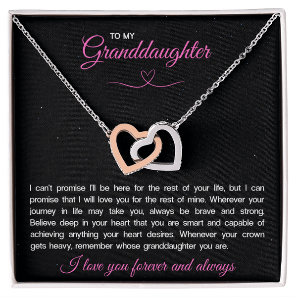 To My Granddaughter Interlocking Hearts Necklace - "Remember Whose Granddaughter You Are" Keepsake - The Love Sparkle
