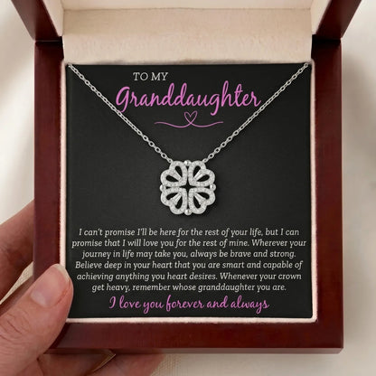 To My Granddaughter Magnetic Folding Heart Necklace - Inspirational Jewelry Gift - The Love Sparkle