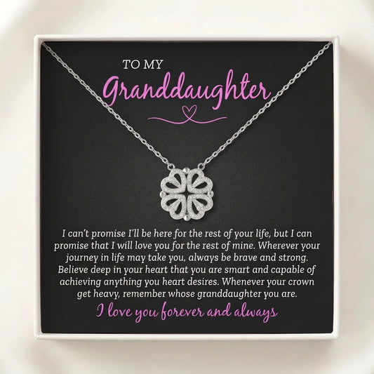 To My Granddaughter Magnetic Folding Heart Necklace - Inspirational Jewelry Gift - The Love Sparkle
