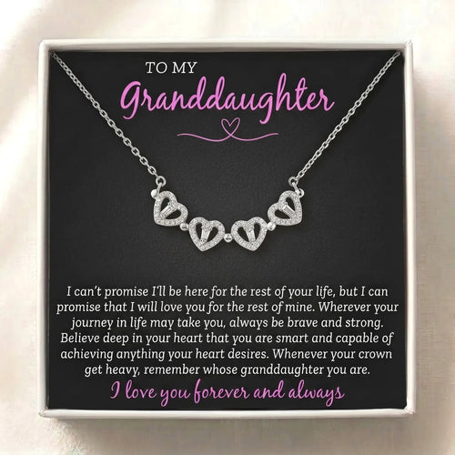 To My Granddaughter Magnetic Folding Heart Necklace - Inspirational Jewelry Gift - The Love Sparkle