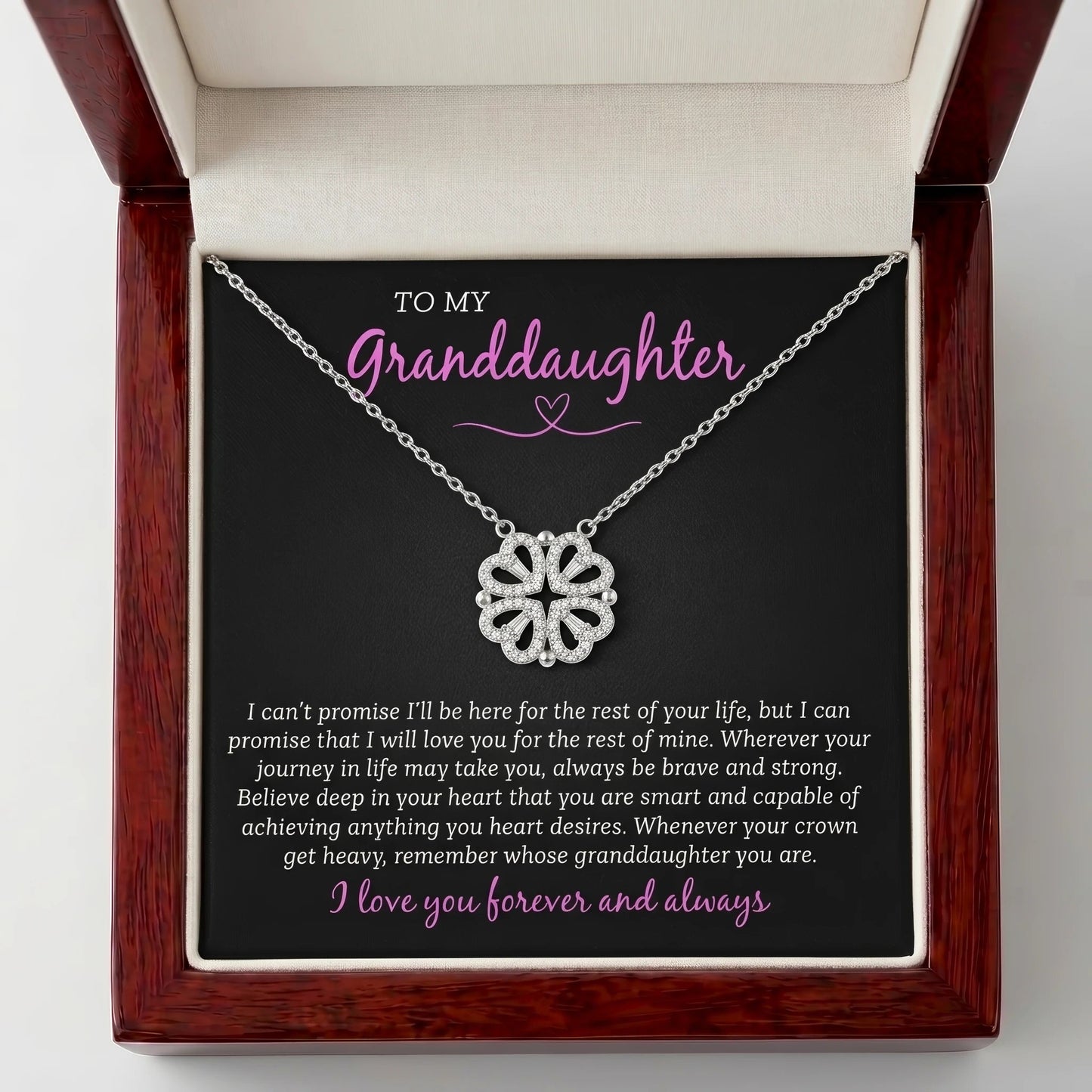 To My Granddaughter Magnetic Folding Heart Necklace - Inspirational Jewelry Gift - The Love Sparkle