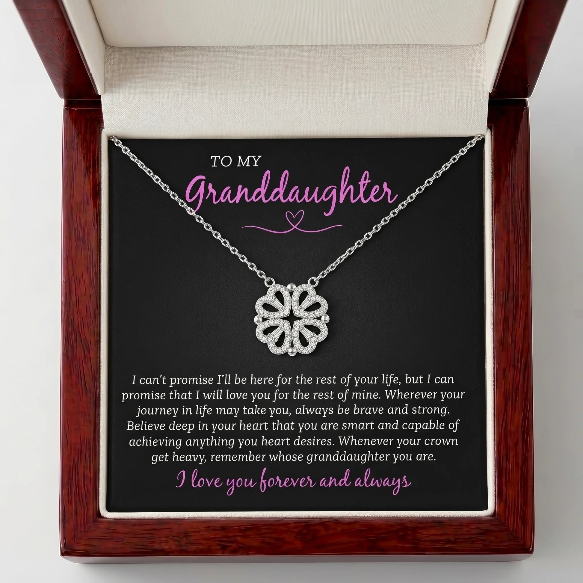 To My Granddaughter Magnetic Folding Heart Necklace - Inspirational Jewelry Gift - The Love Sparkle