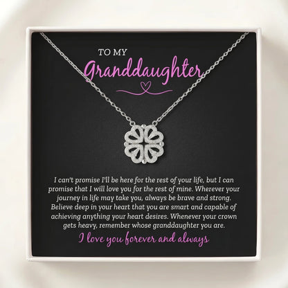 To My Granddaughter Magnetic Folding Heart Necklace - Inspirational Jewelry Gift - The Love Sparkle