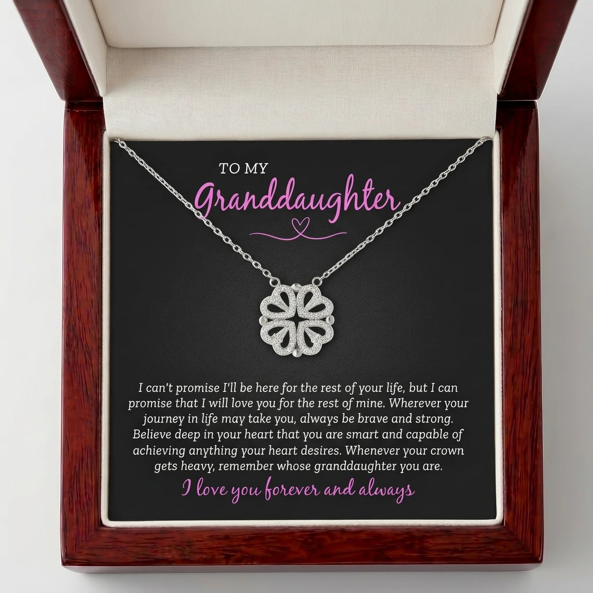 To My Granddaughter Magnetic Folding Heart Necklace - Inspirational Jewelry Gift - The Love Sparkle